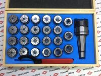 Цанговый патрон NT40 с ключом и с набором цанг ER40 в кейсе