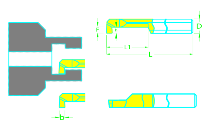 Мини резец MGR3-B0.5-L15