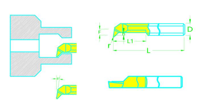 Мини резец MQR4-R0.1-L15