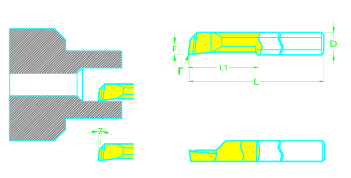 Мини резец MTR4-R0.1-L22