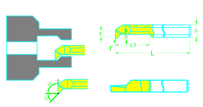 Мини резец MUR6-R0.2-L22