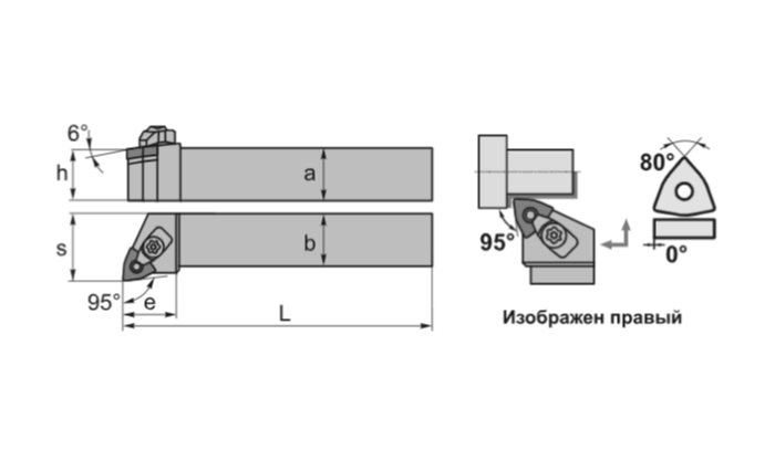 Резец наружного точения MWLNR2525M06